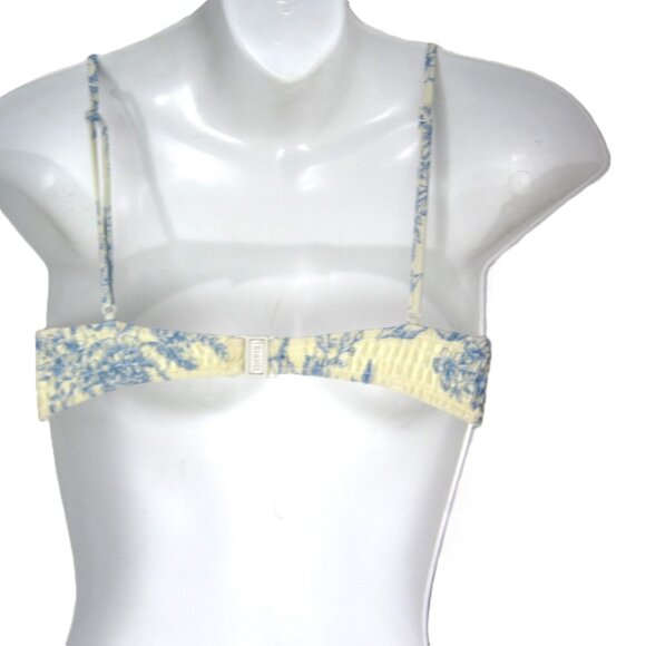 Triangl NEW Size S Inesa Bikini Indigo Cream Top Bottom Yellow Blue Floral - Picture 6 of 13